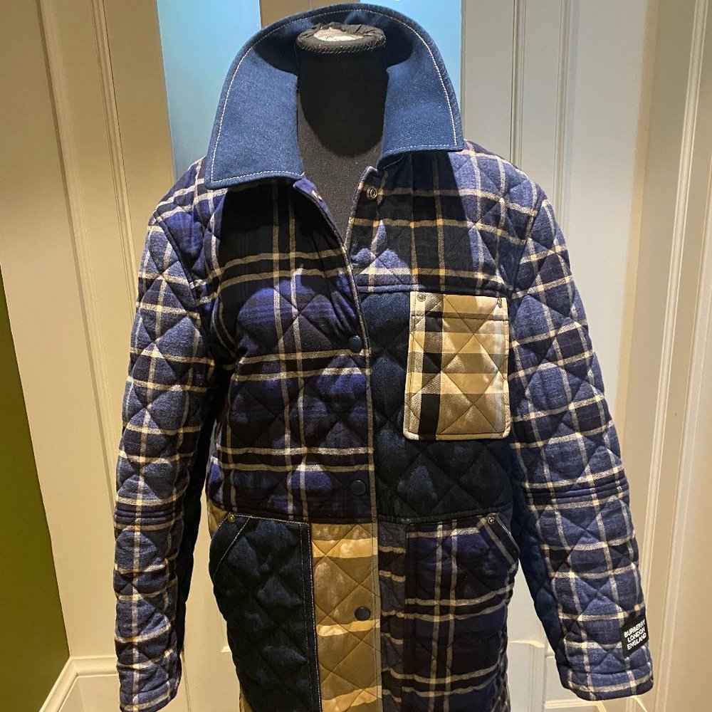 Mixed Media Burberry Quilted Fall Jacket
